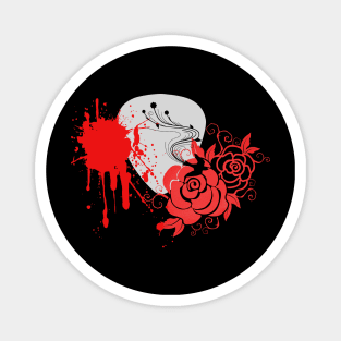 Pick, swallow, blood & rose Magnet